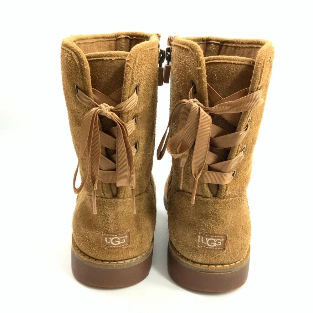 UGG Tan Suede Lace Back Short Boot 5